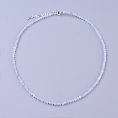 Natural Blue Lace Agate Beaded Necklaces
