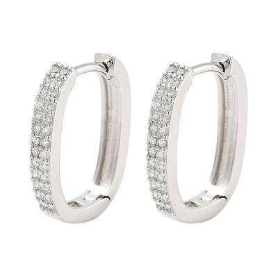 Rack Plating Oval Brass Hoop Earrings