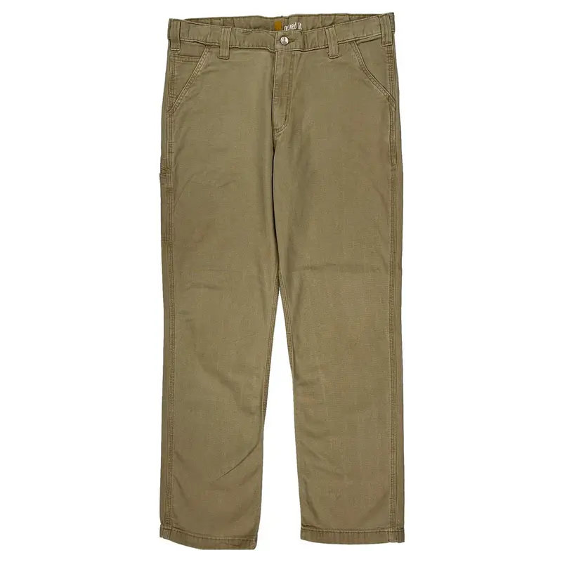 Carhartt Trousers - 35W 32L Khaki Cotton