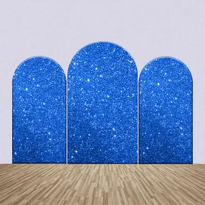 Blue Glitter Sequin Simple Party Arch Backdrop Kit - Aperturee