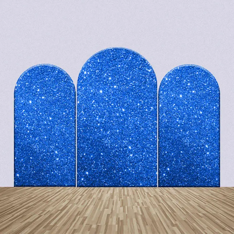 Blue Glitter Sequin Simple Party Arch Backdrop Kit - Aperturee