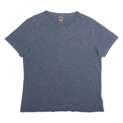 POLO RALPH LAUREN Mens T-Shirt Blue V-Neck L
