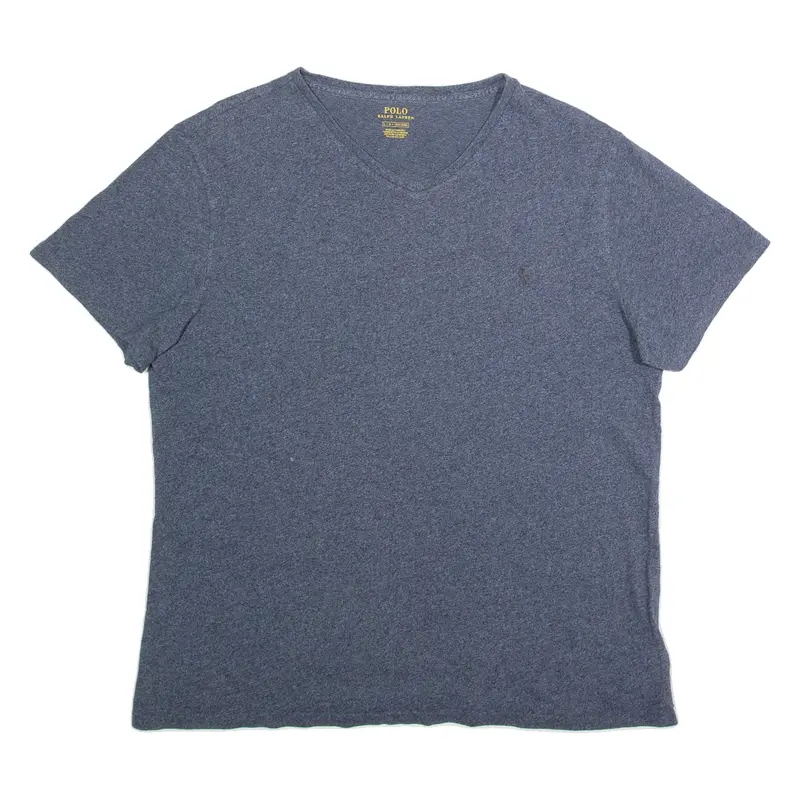 POLO RALPH LAUREN Mens T-Shirt Blue V-Neck L