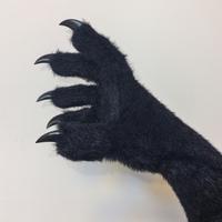 SCLMRO Kigurumi paws & Fursuit KIG Paws , Black Costume Gloves with White Claws, Cosplay Paw Gloves