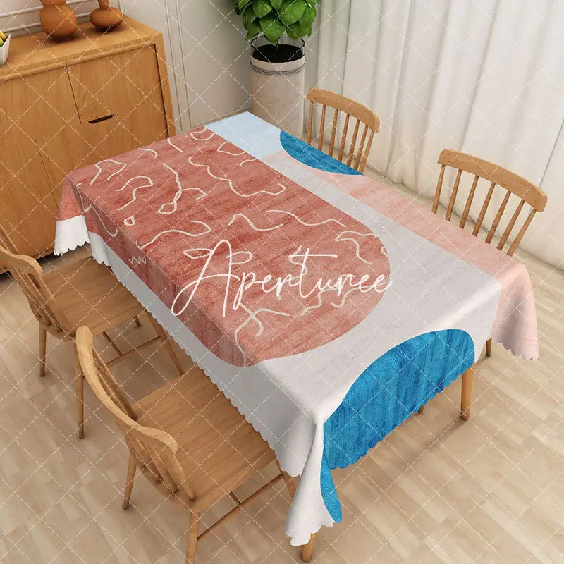 Aperturee Boho Stitching Pattern Modern Rectangle Tablecloth, 52 x 70 inch, 30.82 USD, rectangle tablecloths, ZJY05007-A