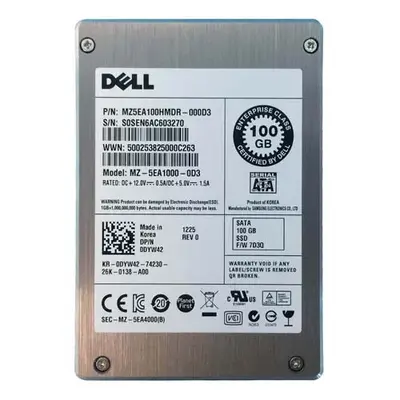 Dell 0DYW42 | 100GB Multi-Level Cell SATA 3Gb/s Hot-Pluggable 2.5-Inch Solid State Drive for PowerEdge Servers