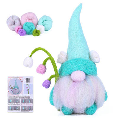 DIY Lily of the Valley Gnome Doll Needle Felting Kit
