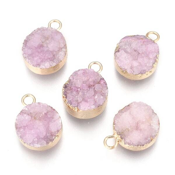 Natural Druzy Agate Pendants