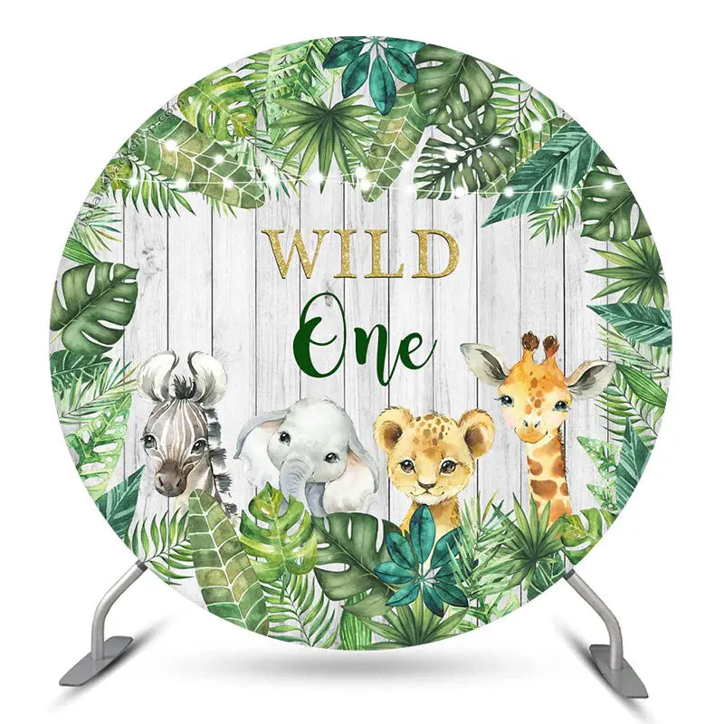 Aperturee Safari Animals Wild One 1St Birthday Round Backdrop | Birthday Backdrop Ideas | Custom Round Backdrop | Custom Circ...