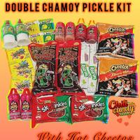 Double Chamoy Pickle Kit with Hot Cheetos, Gushers, Fruit Roll Ups, Liquid Lucas, Lucas Powder, Red Lucas Lollipop Powder, Sk...