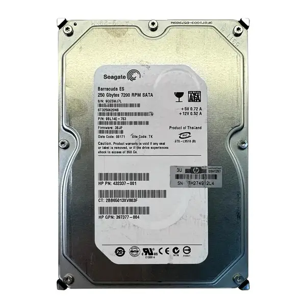 432337-001 HP 250GB 1.5Gb/s SATA 7200 3.5-inch Hard Drive