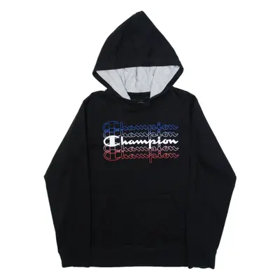CHAMPION Lightweight Boys Black Hoodie L