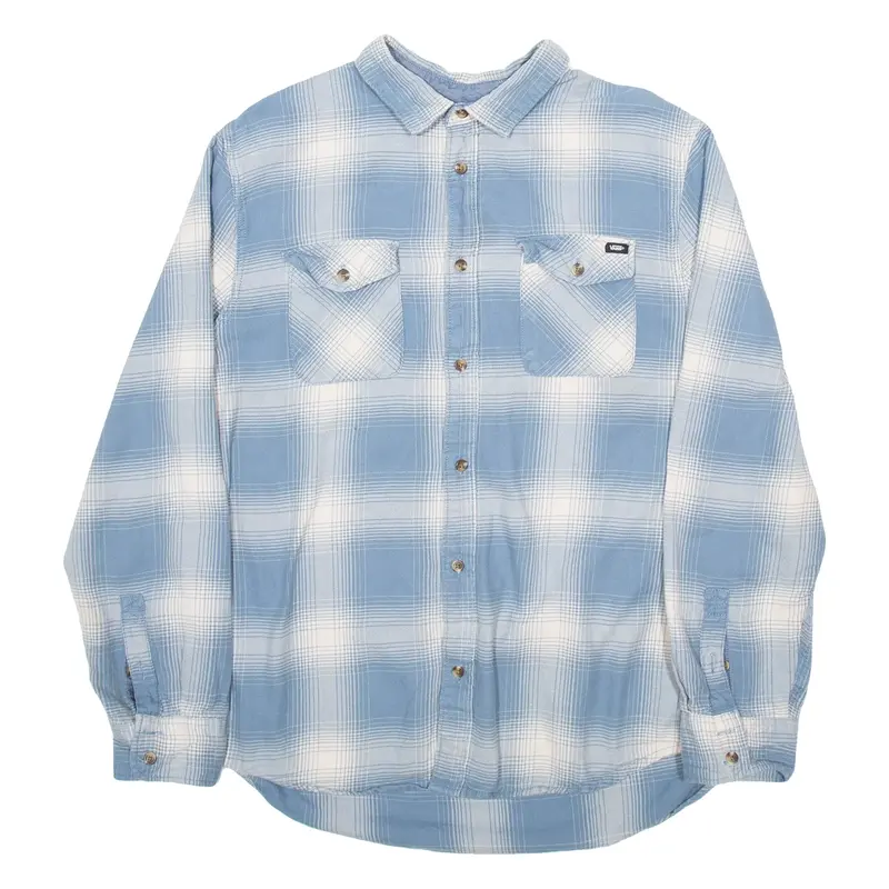 VANS Mens Shirt Blue Check Long Sleeve L
