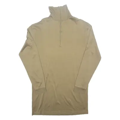 Military Mens T-Shirt Green Long Sleeve USA 1/4 Zip L