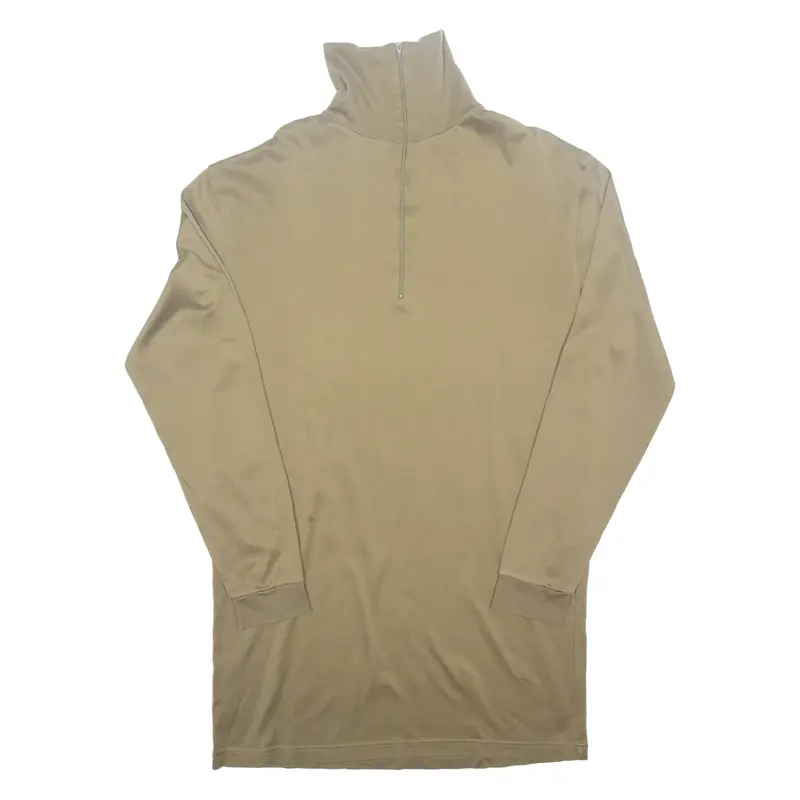 Military Mens T-Shirt Green Long Sleeve USA 1/4 Zip L