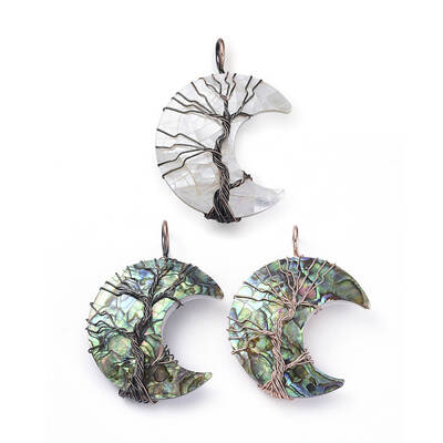 Natural Shell Wire Wrapped Pendants
