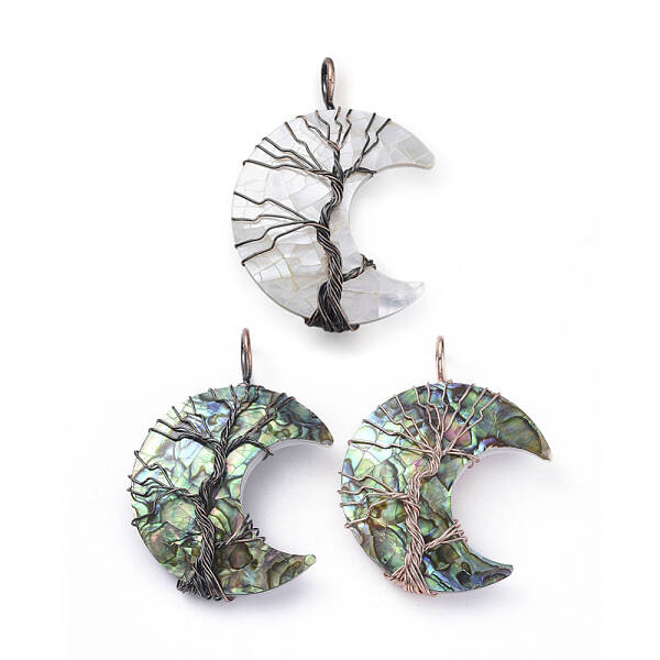 Natural Shell Wire Wrapped Pendants