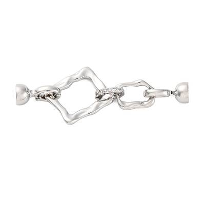 Brass Micro Pave Clear Cubic Zirconia Fold Over Clasps