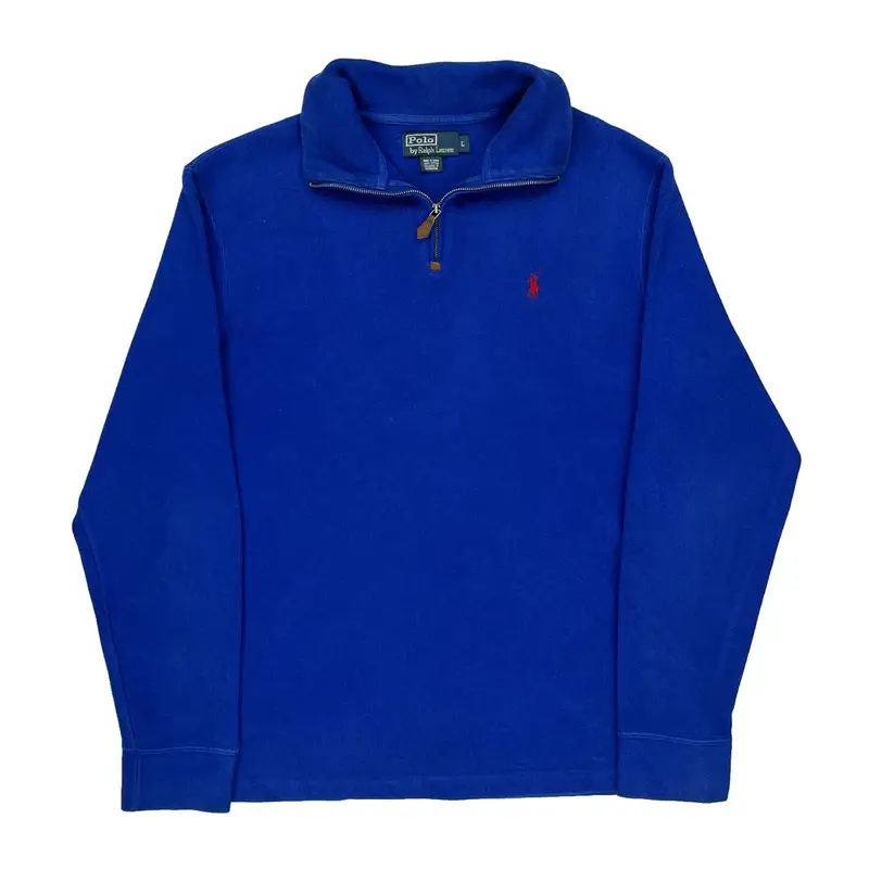Polo Ralph Lauren 1/4 Zip - Large Blue Cotton