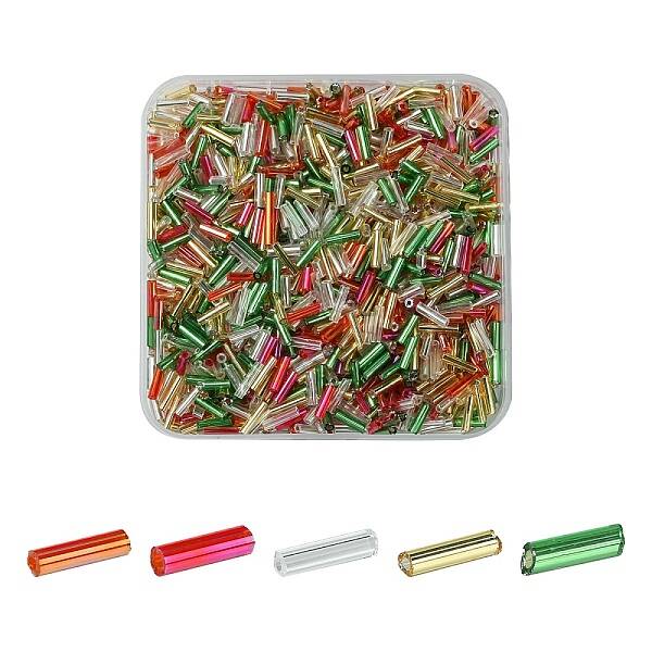 50G 5 Styles Christmas Theme Transparent Colours Glass Seed Beads
