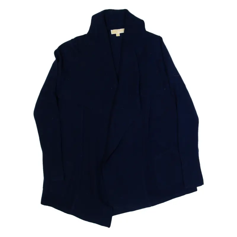 MICHAEL KORS Cardigan Womens Kimono Top Blue Long Sleeve Cashmere S