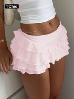 Spring and Summer Y2K Sexy Casual Ruffle High Waist Bow Half Skirt Mini Skirt