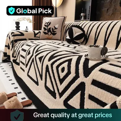Geometric Pattern Sofa Cover, 1 Count Soft Comfortable Sofa Slipcover, Dustproof Sofa Protector for Home Living Room Decor