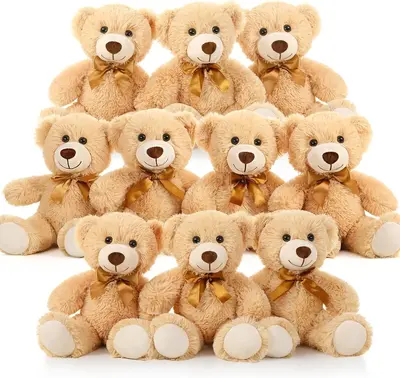 Tezituor Bulk Teddy Bear Baby Shower, 10 Packs Small Teddy Bear Stuffed Animals in Bulk,13.5 Small Stuffed Bears Plush for ...