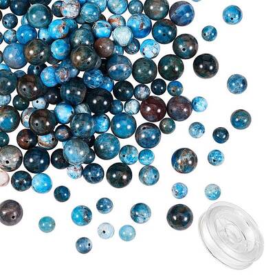 Grade AB Natural Apatite Round Beads for DIY Bracelet Making Kit