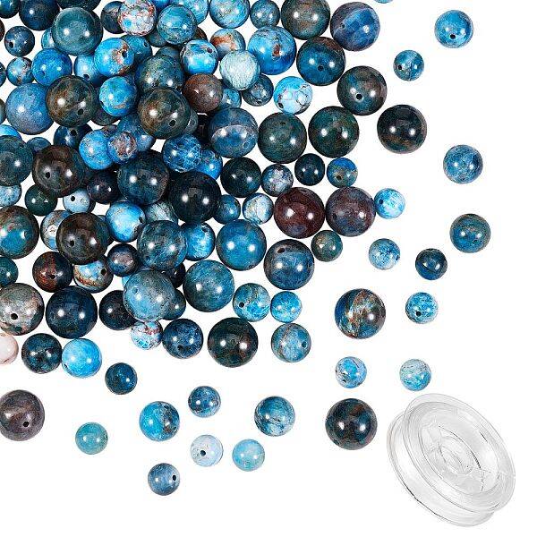 Grade AB Natural Apatite Round Beads for DIY Bracelet Making Kit