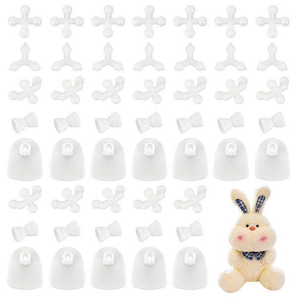 52Pcs 5 Styles Plastic Doll Joints