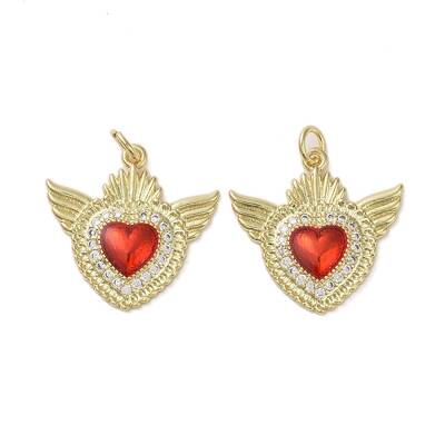 Brass Micro Pave Clear Cubic Zirconia Pendants