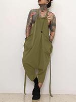 Men's Solid Wide Leg Sleeveless Overall, Casual Deconstructed Design Oversized Jumpsuit for Summer, Fashion Men's Clothes for...