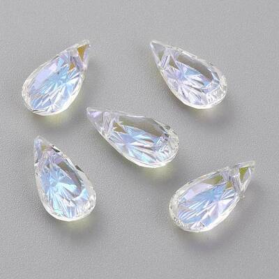 Embossed Glass Rhinestone Pendants
