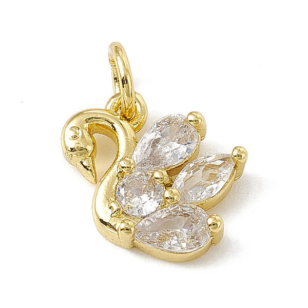 Brass Micro Pave Cubic Zirconia Charms
