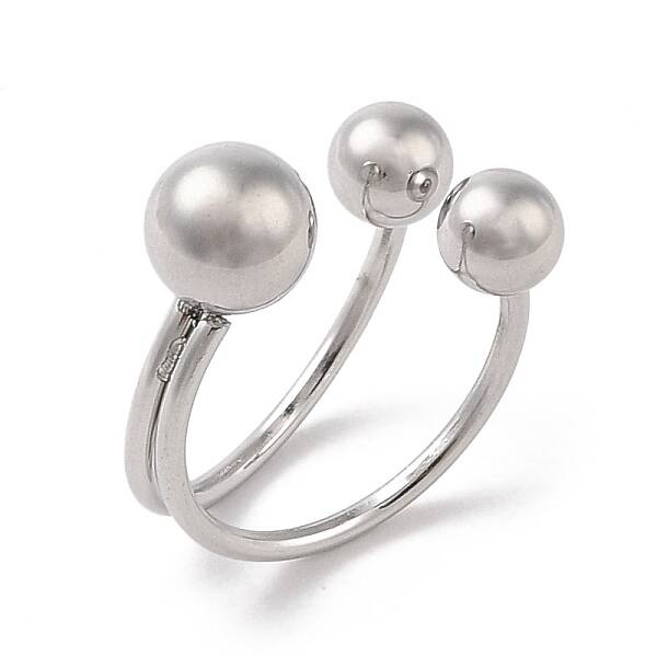 Non-Tarnish 304 Stainless Steel Round Cuff Rings for Women