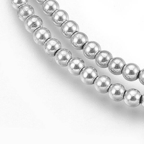 Electroplate Non-magnetic Synthetic Hematite Beads Strands