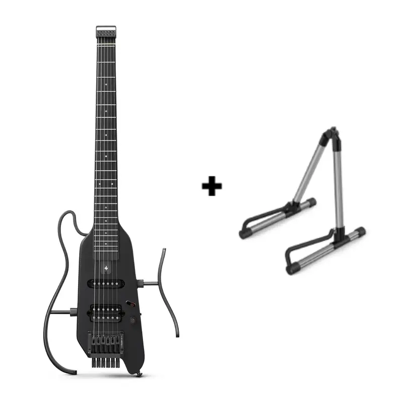 Donner HUSH™ X Electric Guitar - Black / Guitar+Stand