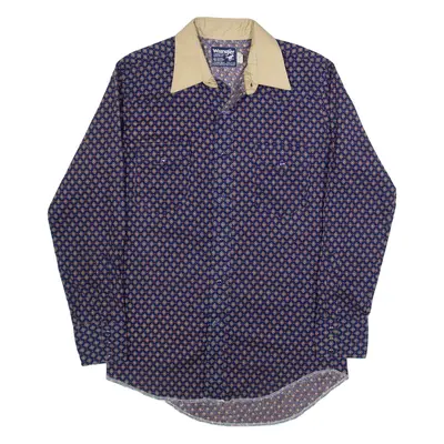 WRANGLER Mens Shirt Blue Spotted Long Sleeve M