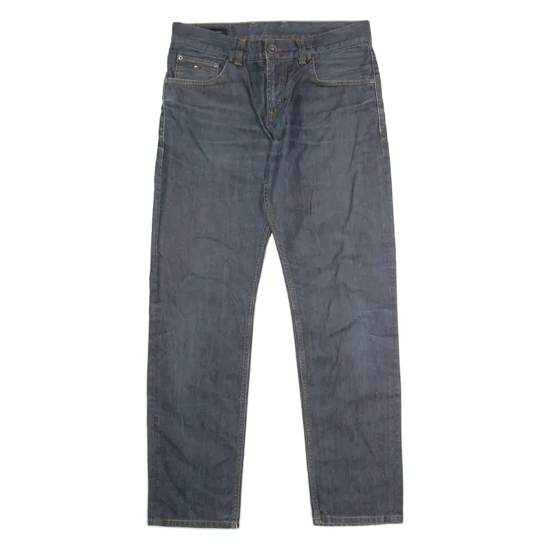TOMMY HILFIGER Bleecker Mens Jeans Blue Slim Straight Raw W34 L30