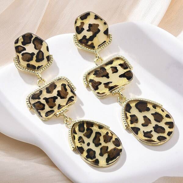 Alloy acrylic Dangle Stud Earrings