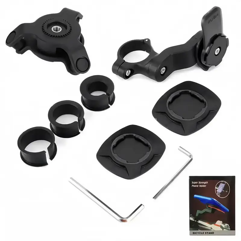 Motorcycle Bike Phone Holder, Shock Absorber Phone Bracket, Self Lock Anti-shake MTB Handlebar Holder, Portable Electric Scoo...