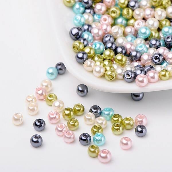 Pastel Mix Pearlized Glass Pearl Beads