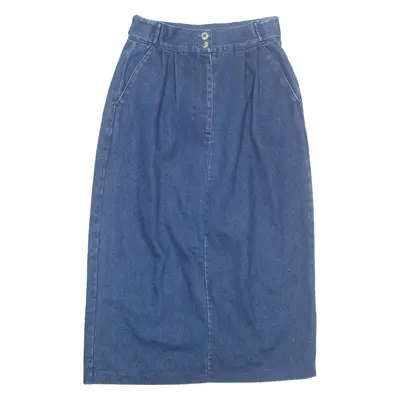 Womens Straight Skirt Blue Midi Denim XS