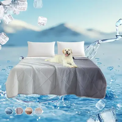 Ice Silk Cooling Blanket, Summer Comfortable Luxury Cooling Blanket, Soft Comfortable Bedding for Home Bedroom, Bedroom Acces...