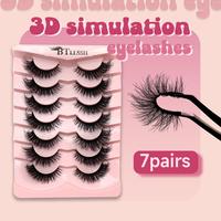 False Eyelashes Kit, Wispy Cat-eye Look Faux Lashes for Eyelash Extensions, Curl Cluster Lashes Summer Volumized Lashes Clust...