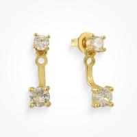 Evry Jewels Princess Earrings for Women – Elegant ear jacket design with clear stones – Playful and sophisticated – Gol...