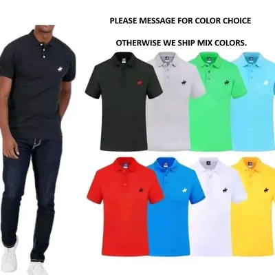 Mens 4 Pack Assorted Colors 100% Cotton Polo Style Shirts Classic Menswear Casual Stylish Soft Plain Shortsleeve Outfits Top