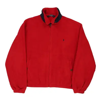 Ralph Lauren Fleece Jacket - XL Red Polyester