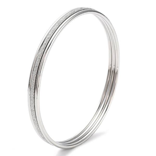 Non-Tarnish 3Pcs 304 Stainless Steel Plain Bangles Set